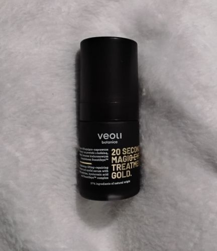 Rozświetlająco-liftingująco-naprawcze serum pod oczy i na powieki z kofeiną, peptydami, kwasem hialuronowym i kompleksem Beautifeye™ 20 SECONDS MAGIC EYE TREATMENT GOLD