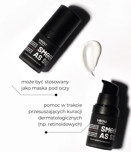 Naprawczo-ujędrniający krem-maska pod oczy z trehalozą 5%, kompleksem ceramidów 1% i ekstraktem z sosny nadmorskiej 0,5% SMOOTH AS SILK