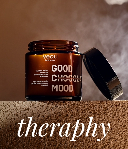 Vegan massage candle with 40% Shea Butter and Vitamin E GOOD CHOCOLATE MOOD