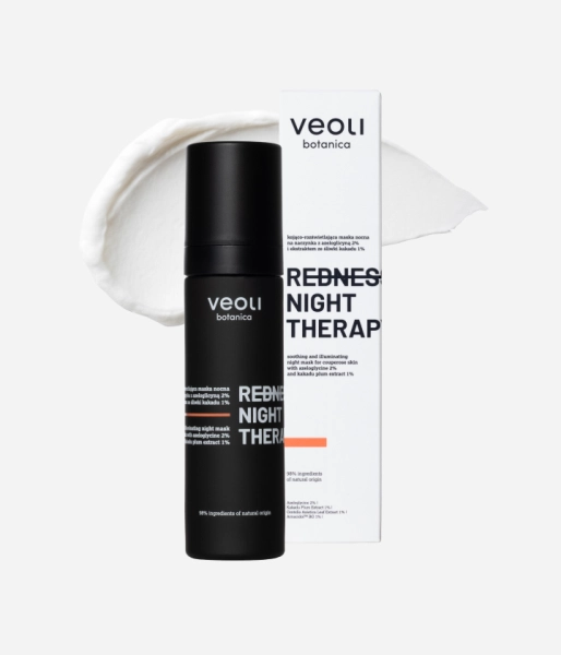 Soothing and illuminating night mask for couperose skin with azeloglycine 2% and kakadu plum extract 1% REDNESS NIGHT THERAPY