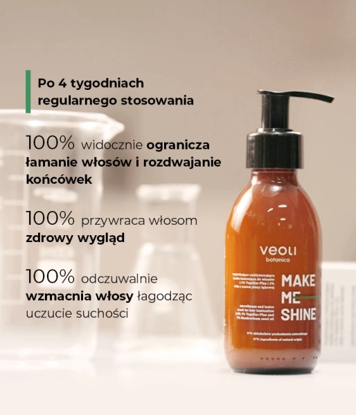 Smoothness and lustre mask for hair lamination with 3% VegeKer-Plus and 2% Meadowfoam seed oil MAKE ME SHINE