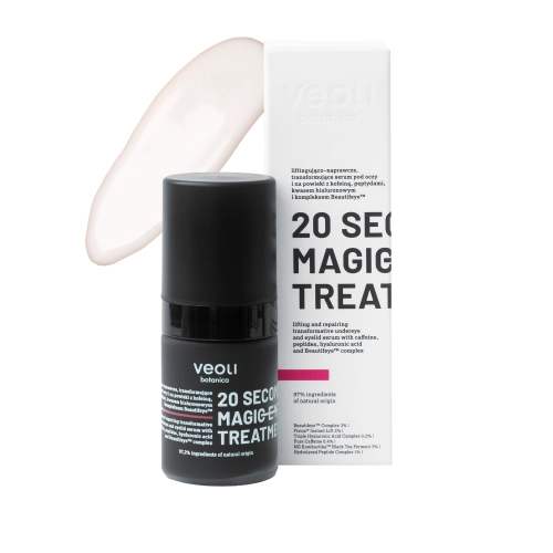 Lifting and corrective, transformative eye and eyelid serum with caffeine, peptides, hyaluronic acid, and the Beautifeye™ complex 20 SECONDS MAGIC EYE TREATMENT