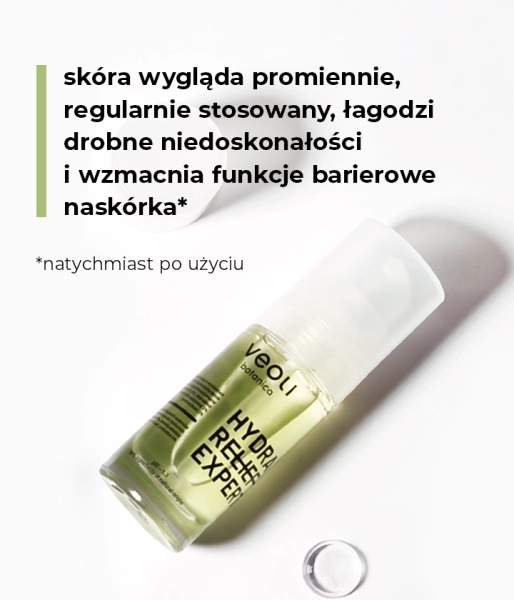 Hydrating and calming facial serum with hyaluronic acid complex 15%, centella asiatica extract 3% and prebiotics 2% HYDRA RELIEF EXPERT