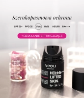 Broad-spectrum light anti-photo-aging cream with 0.2% neuropeptides and 0.2% ferulic acid SPF 50+, UVA, UVB, PA++++, HEV/IR HELLO, LIFTED SKIN
