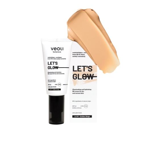 Illuminating and hydrating BB cream for dry and normal skin 3.0 W Golden Beige LET’S GLOW