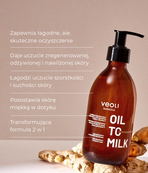 Moisturizing-transforming cleansing oil with 2% ginger extract and vitamin E OIL TO MILK