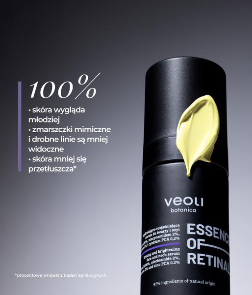 Ujędrniająco-rozjaśniające serum do twarzy i szyi z retinalem 0,06%, niacynamidem 2%, skwalanem 2% i cynkiem PCA 0,2% ESSENCE OF RETINAL
