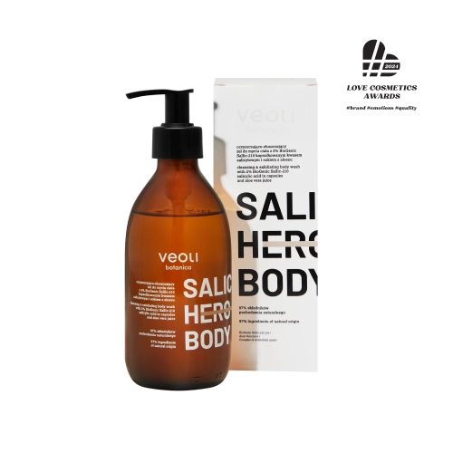 Body washing gel with 2% Biogenic Sallic-210 encapsulated salicyl acid and aloes juice SALIC HERO BODY