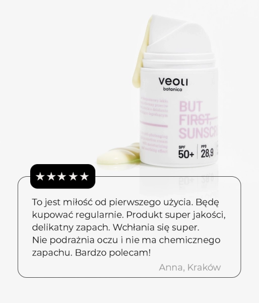 Broad-spectrum anti-photoaging light protective cream with moisturizing and soothing effect BUT FIRST, SUNSCREEN