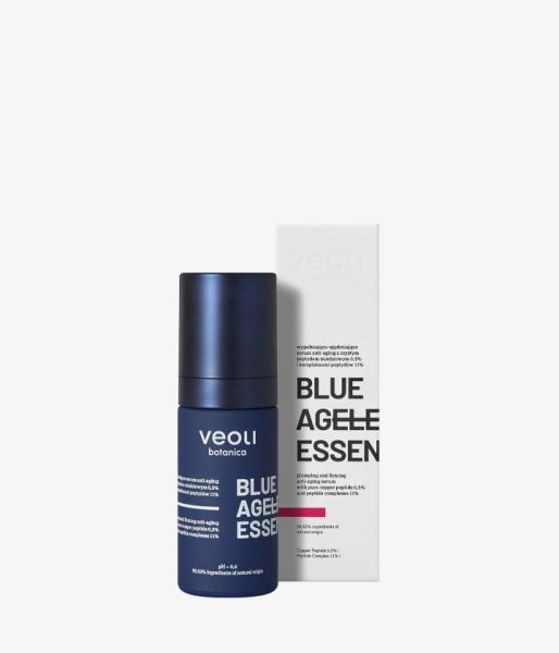 Plumping and firming anti-aging serum with pure copper peptide 0,5% and peptide complexes 11% BLUE AGELESS ESSENCE