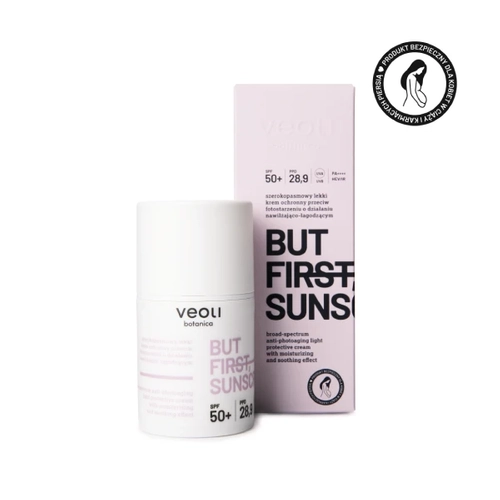 Broad-spectrum anti-photoaging light protective cream with moisturizing and soothing effect BUT FIRST, SUNSCREEN