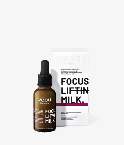 Natychmiastowo liftingujące, anti-aging serum emulsyjne z roślinnym zamiennikiem retinolu i Fision® Instant Lift FOCUS LIFTING MILK