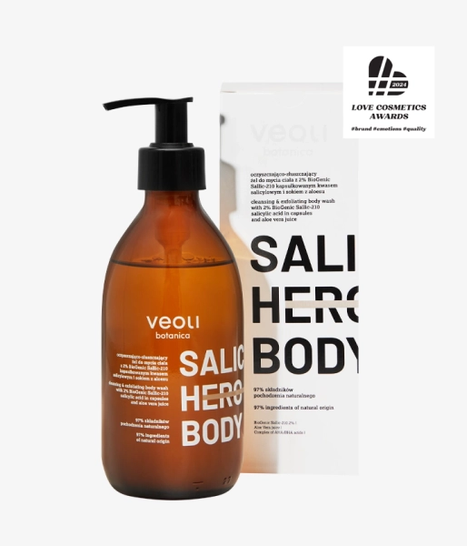 Body washing gel with 2% Biogenic Sallic-210 encapsulated salicyl acid and aloes juice SALIC HERO BODY