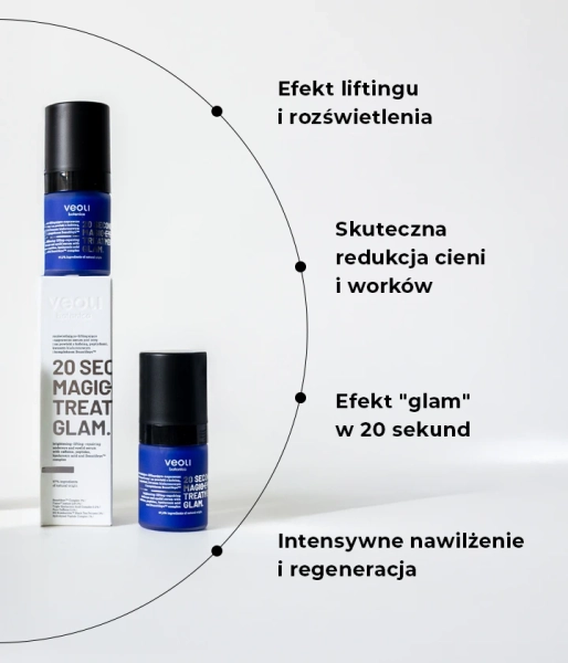 Brightening, lifting and repairing eye and eyelid serum with caffeine, peptides, hyaluronic acid and the Beautifeye™️ complex 20 SECONDS MAGIC EYE TREATMENT GLAM