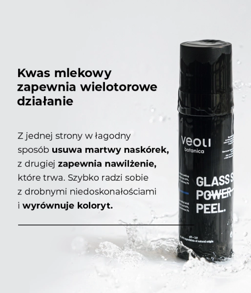 Nawilżająco-rozświetlający żelowy peeling do twarzy  z kwasem mlekowym 10%, traneksamowym 2,5% i ektoiną 1% GLASS SKIN POWER PEEL