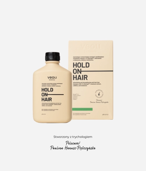 Stimulating and strengthening anti-hair loss shampoo with 1% Baicapil™, rosemary extract, caffeine, and melatonin HOLD ON, HAIR!