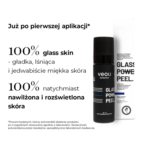 Nawilżająco-rozświetlający żelowy peeling do twarzy  z kwasem mlekowym 10%, traneksamowym 2,5% i ektoiną 1% GLASS SKIN POWER PEEL