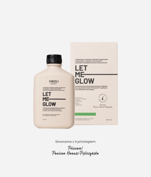 Smoothing and moisturizing humectant conditioner for scalp and hair with 0.5% Fucocert™, panthenol, and a hyaluronic acid complex LET ME GLOW