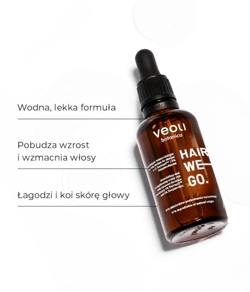 Stymulująco-wzmacniająca wcierka wodna do skalpu z 3% Baicapil™ i 2% Sangmodanem HAIR WE GO