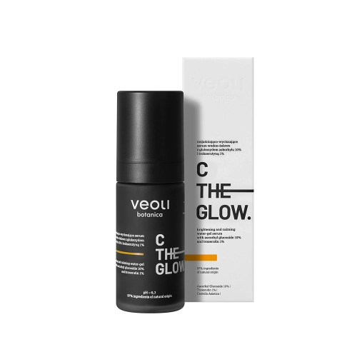 Rozjaśniająco-wyciszające serum wodno-żelowe z glukozydem askorbylu 10% i trokserutyną 1% C THE GLOW