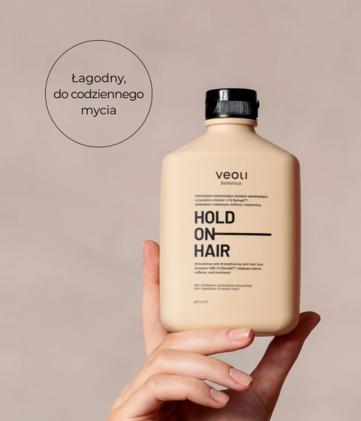 Stimulating and strengthening anti-hair loss shampoo with 1% Baicapil™, rosemary extract, caffeine, and melatonin HOLD ON, HAIR!