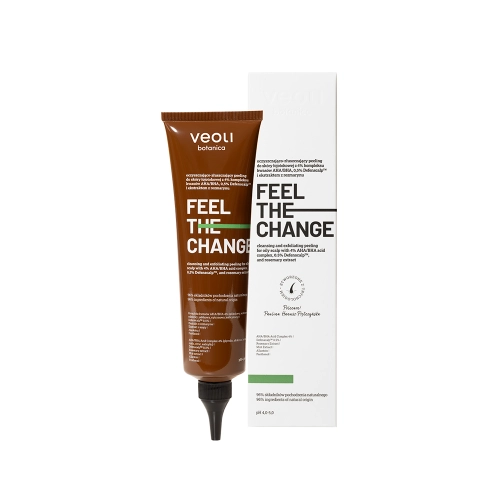 Cleansing and exfoliating peeling for oily scalp with 4% AHA/BHA acid complex, 0.5% Defenscalp™, and rosemary extract FEEL THE CHANGE