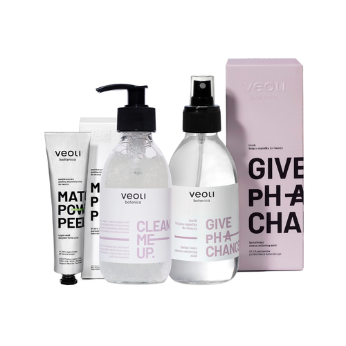 Zestaw odświeżająco-detoksykujący CLEAN ME UP + GIVE pH A CHANCE + MATCHA POWER PEEL