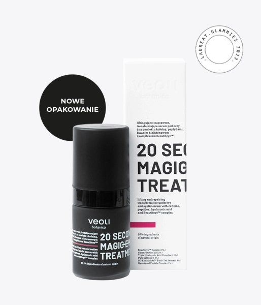 Liftingująco-naprawcze, transformujące serum pod oczy i na powieki z kofeiną, peptydami, kwasem hialuronowym i kompleksem Beautifeye™ 20 SECONDS MAGIC EYE TREATMENT