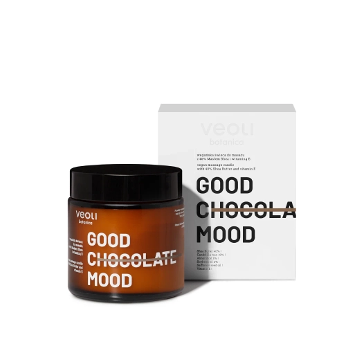 Vegan massage candle with 40% Shea Butter and Vitamin E GOOD CHOCOLATE MOOD