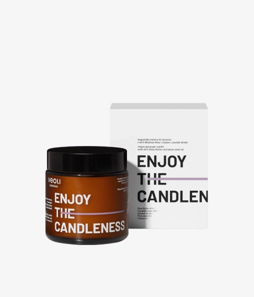 Vegan massage candle with 40% Shea Butter and Plum Seed Oil ENJOY THE CANDLENESS