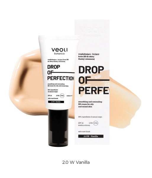Smoothing and concealing BB cream for oily and combination skin 2.0 W Vanilla DROP OF PERFECTION