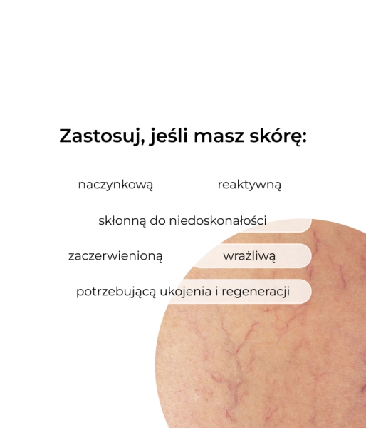 Kojąco-rozświetlająca maska nocna na naczynka z azeloglicyną 2% i ekstraktem ze śliwki kakadu 1% REDNESS NIGHT THERAPY
