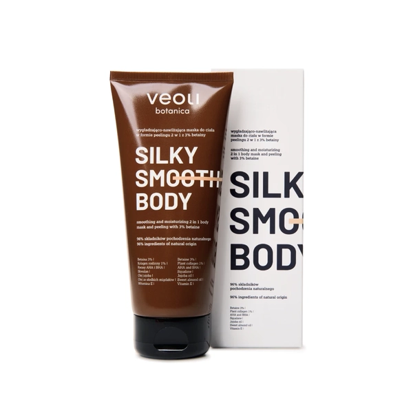 Wygładzająco-nawilżająca maska do ciała w formie peelingu 2 w 1 z 3% betainy SILKY SMOOTH BODY