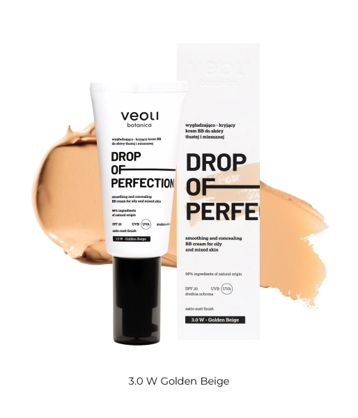Smoothing and concealing BB cream for oily and combination skin 3.0 W Golden Beige DROP OF PERFECTION