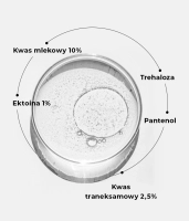 Moisturizing and illuminating facial peel gel with lactic acid 10%, tranexamic acid 2,5% and ectoine 1% GLASS SKIN POWER PEEL