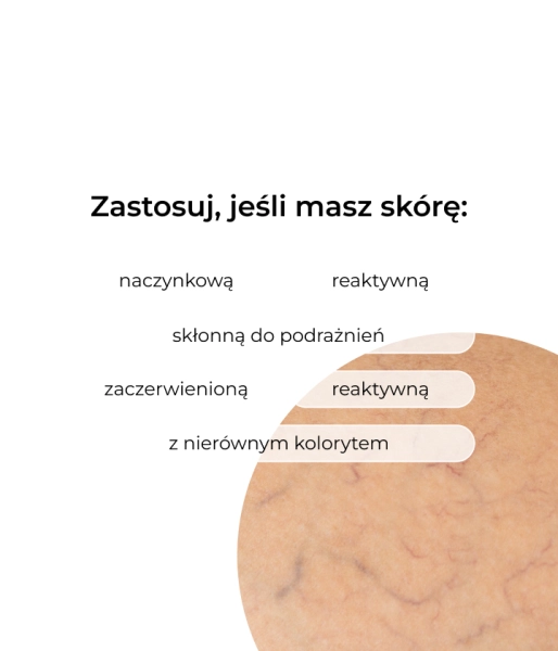 Kojąco-wzmacniający lekki krem na naczynka ze stabilną witaminą C 2%, ekstraktem z dzikiego indygo 1% i ekstraktem z liści wąkroty azjatyckiej 1% REDNESS HARMONY