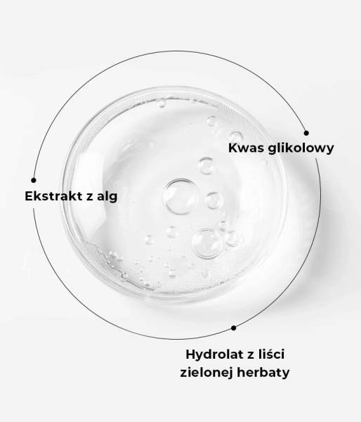 Exfoliating-regulating body wash gel with 5% glycolic acid and algae extract GLIC COOL BODY