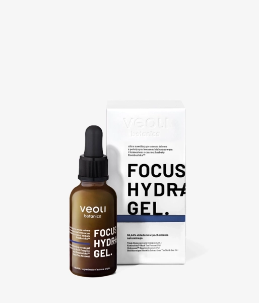 Ultra-hydrating gel serum with Triple Hyaluronic Acid Complex and KombuchkaTM Black Tea Ferment™ FOCUS HYDRATION GEL