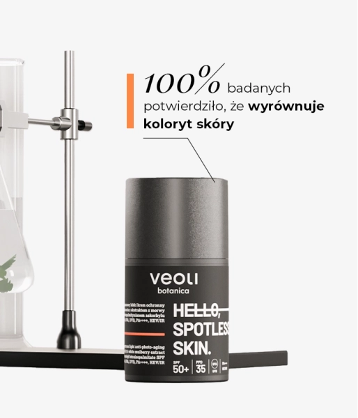 Broad-spectrum light anti-photo-aging cream with 1% white mulberry extract and ascorbyl tetraisopalmitate SPF 50+, UVA, UVB, PA++++, HEV/IR HELLO, SPOTLESS SKIN