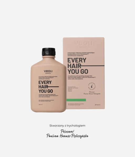 Strengthening and nourishing shampoo that improves scalp condition with 0.5% Chromazone™, amino acids, and melatonin EVERY HAIR YOU GO