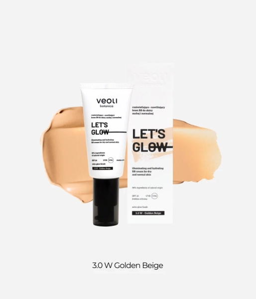 Illuminating and hydrating BB cream for dry and normal skin 3.0 W Golden Beige LET’S GLOW