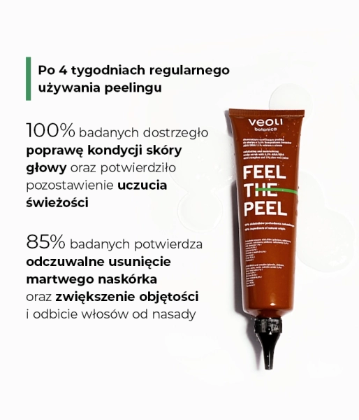 Złuszczająco-nawilżający peeling do skalpu z 3,2% kompleksem kwasów AHA/BHA i 1% sokiem z aloesu FEEL THE PEEL