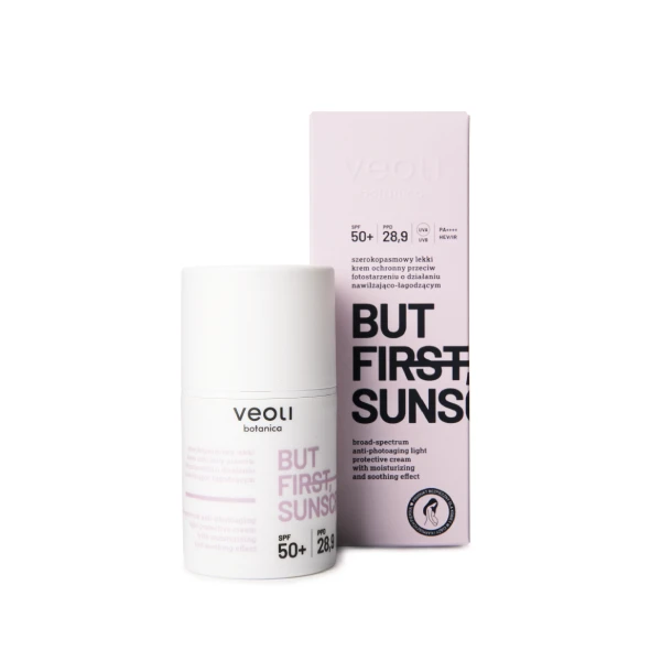 Broad-spectrum anti-photoaging light protective cream with moisturizing and soothing effect BUT FIRST, SUNSCREEN