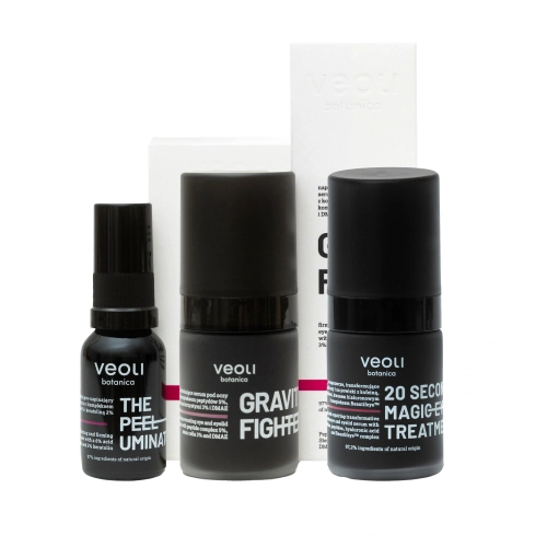 Zestaw złuszczająco-nawilżający zapewniający lifting i rozświetlenie okolicy oka