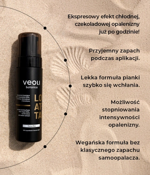 Express tanning foam with vegan DHA, erythrulose and amber extract LOVE AT FIRST TAN Cocoa Kiss