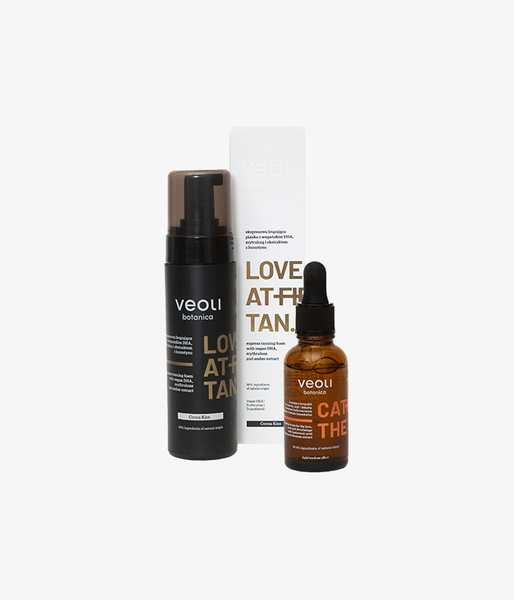 Face and body bronzing set in cool shade