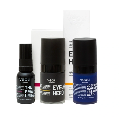 Antioxidant exfoliating and lifting set for a radiant eye zone