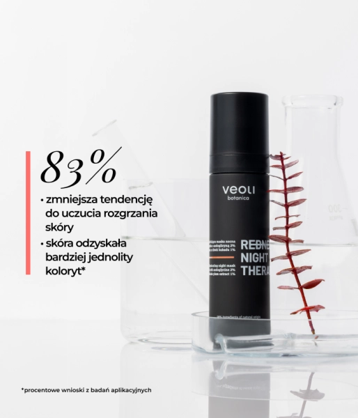 Kojąco-rozświetlająca maska nocna na naczynka z azeloglicyną 2% i ekstraktem ze śliwki kakadu 1% REDNESS NIGHT THERAPY