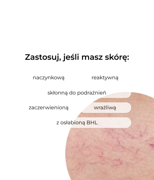 Odżywczo-wzmacniający bogaty krem na naczynka z ekstraktem z dzikiego indygo 2%, ekstraktem z mięty meksykańskiej 2% i ekstraktem z liści wąkroty azjatyckiej 2% INTENSE REDNESS DEFENSE