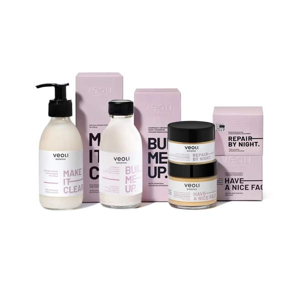 Skincare set for dry skin MAKE IT CLEAR+BUILD ME UP+HAVE A NICE FACE+REPAIR BY NIGHT